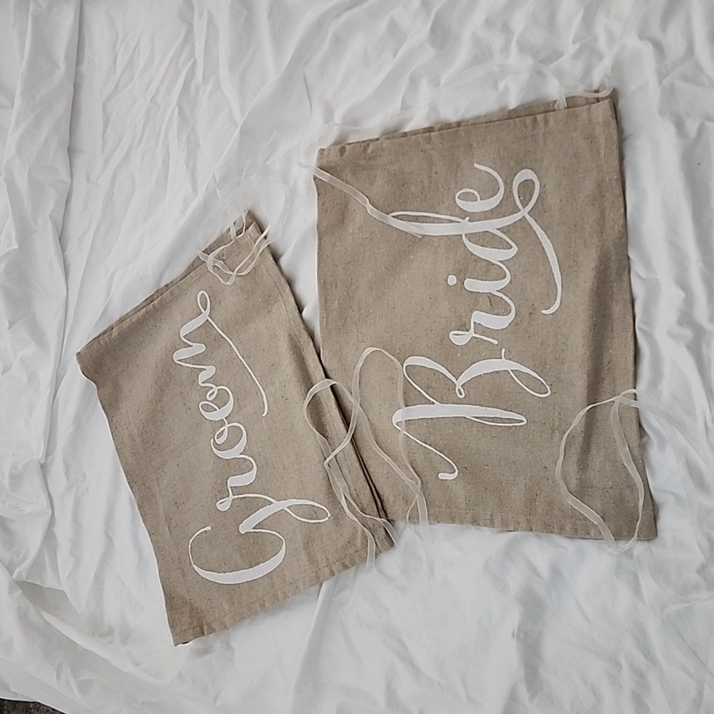 Bride and Groom chair banners